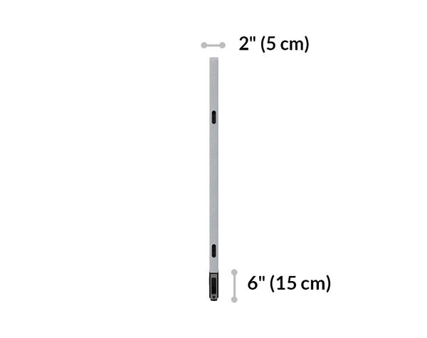 cube panel is two inches wide 